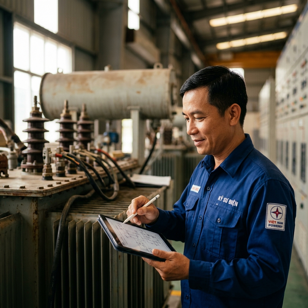 Kỹ sư thẩm định kiểm tra và báo giá thu mua trạm biến áp cũ thanh lý mới nhất tháng 5/2026